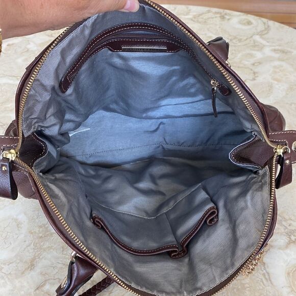 Elliott Lucca Leather Satchel Shoulder Cross Body Bag - Picture 14 of 16